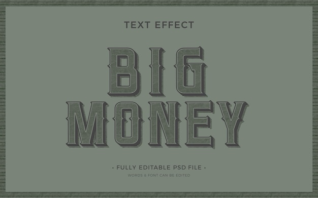 Big money text effect