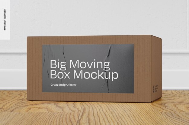 PSD big moving box mockup front view