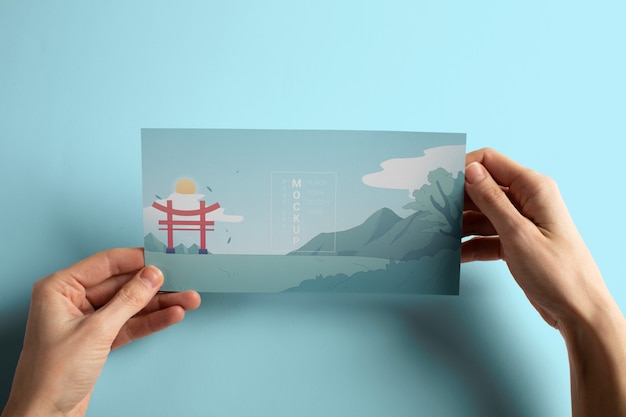 Big paper postcard mock-up design