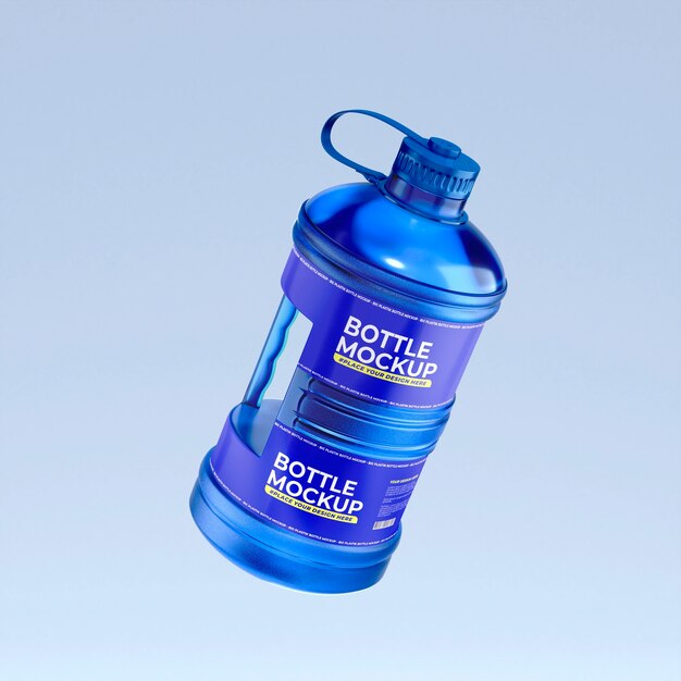 Un grande modello di bottiglia d'acqua di plastica