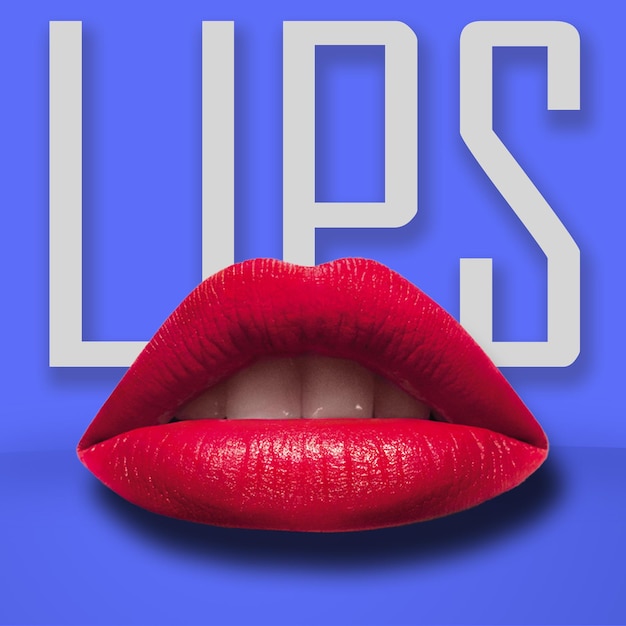 PSD big red lips