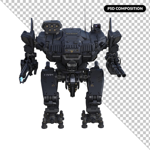 PSD big robot soldiers isolated 3d