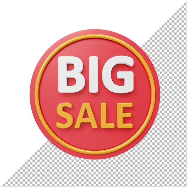 PSD big sale 3d badge isolated