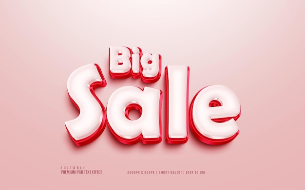 Big sale 3d bewerkbaar premium psd-teksteffect