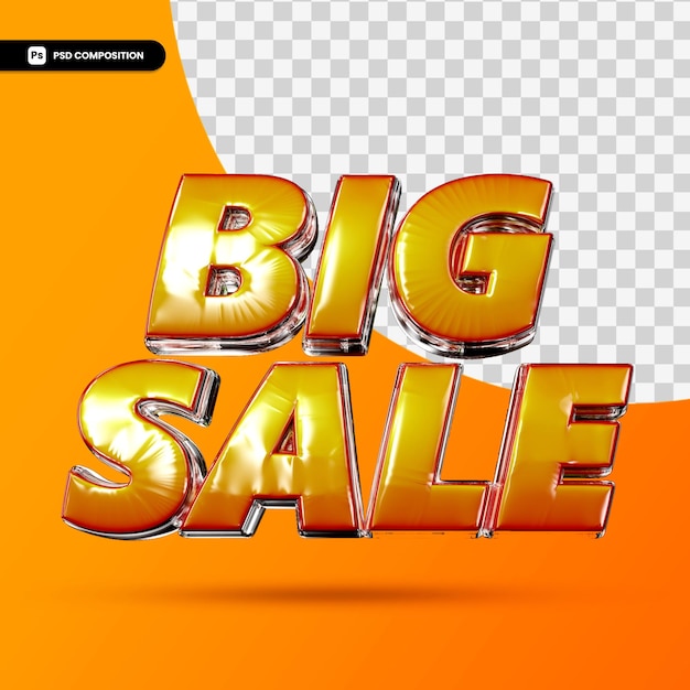 PSD big sale 3d rendering text isolated