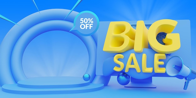 PSD big sale 3d special offer banner