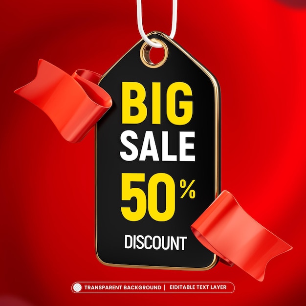 PSD big sale banner template design with offer