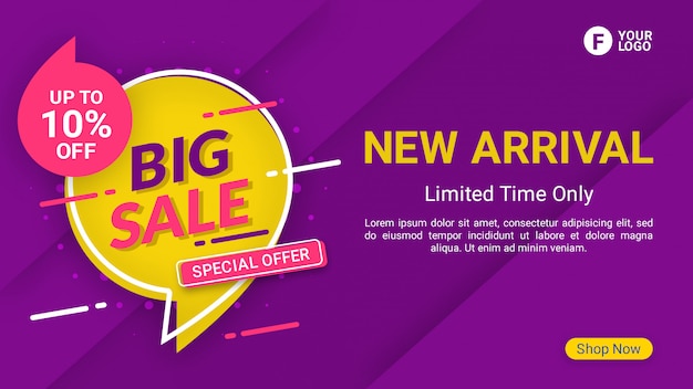 Big sale banner template promotion