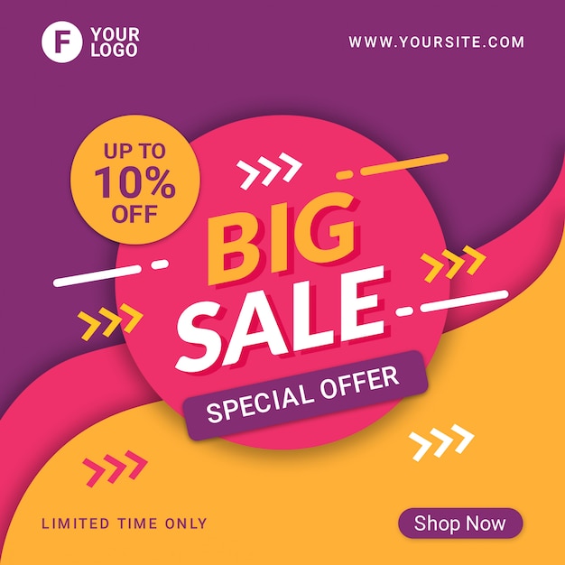 PSD big sale banner template promotion