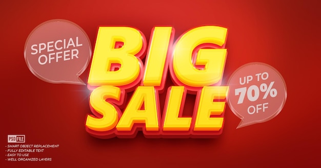 Big sale custom text 3D style banner