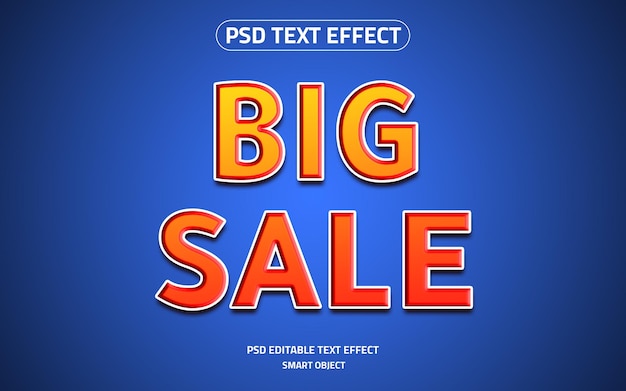 PSD 큰 판매 편집 가능한 텍스트 효과 로고 모형