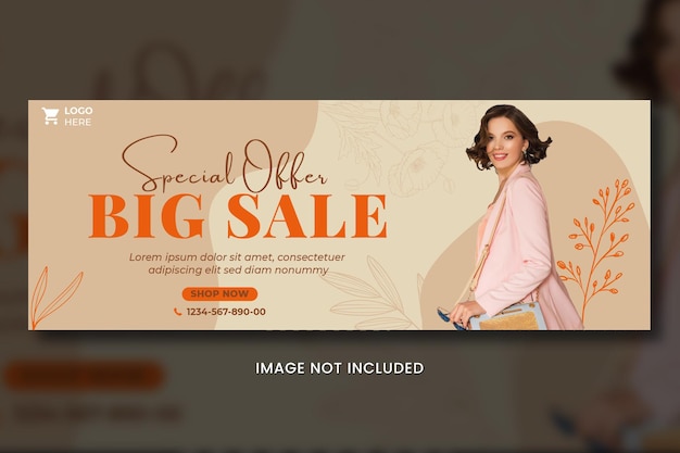 Modello di copertina di facebook di big sale fashion