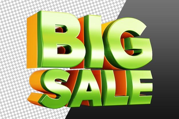 Big Sale Green 3D Text Rendering