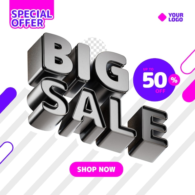 Big sale high quality 3d render banner template post