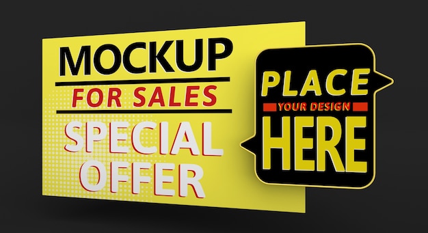 PSD big sale mock-up banner with special offer