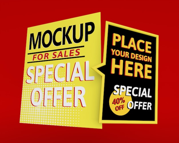 PSD banner mock-up di grande vendita con offerta speciale