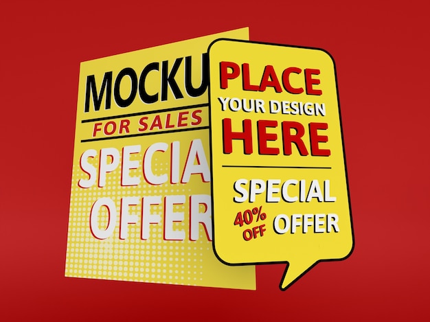 Banner mock-up di grande vendita con offerta speciale