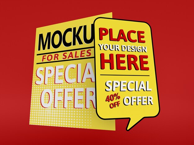 Banner mock-up di grande vendita con offerta speciale