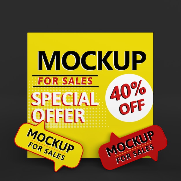 PSD banner mock-up di grande vendita con offerta speciale