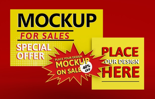 Banner mock-up di grande vendita con offerta speciale