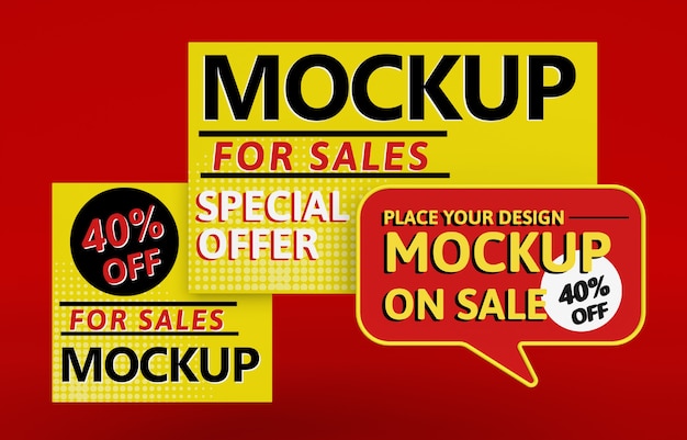 Banner mock-up di grande vendita con offerta speciale