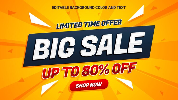PSD big sale modern banner promotional template