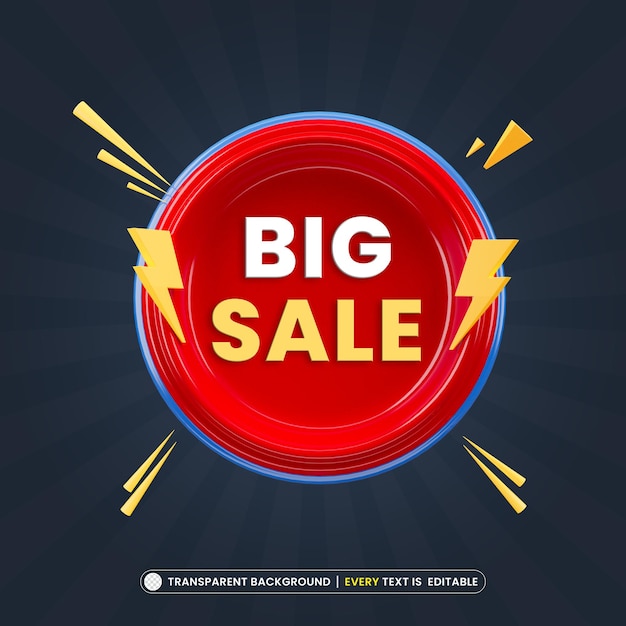 PSD big sale promotion banner with editable text effect