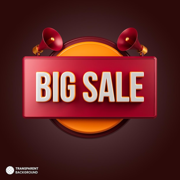 PSD big sale promotion banner with megaphone