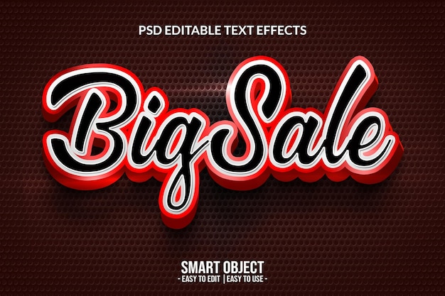 PSD big sale psd 3d text effect fully editable high quality