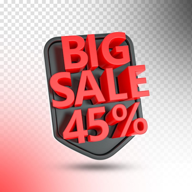 Big sale red with black 3d render