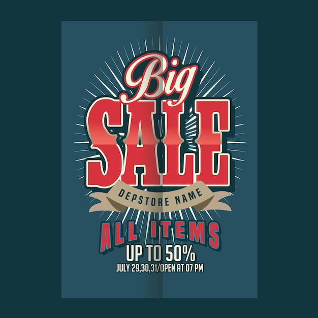 PSD big sale retro style