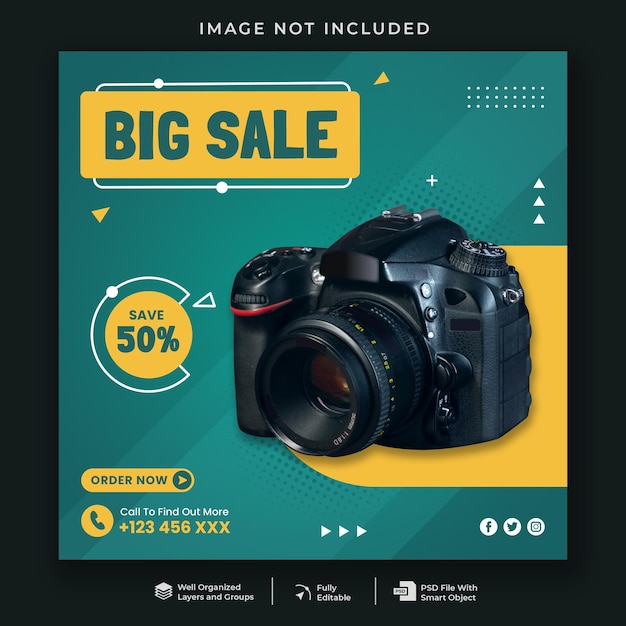 PSD big sale social media banner template