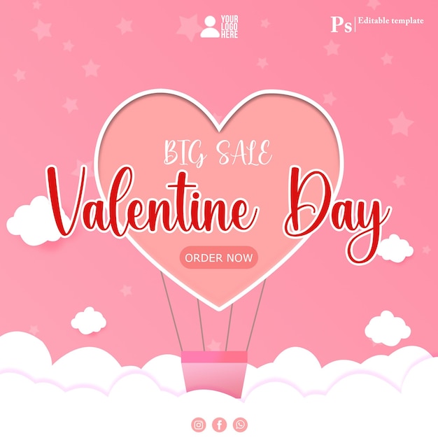 PSD big sale valentine day