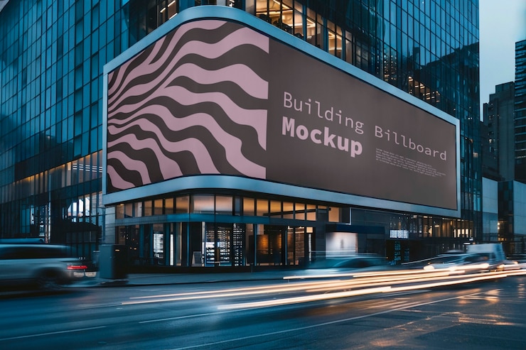 PSD big screen city billboard mockup