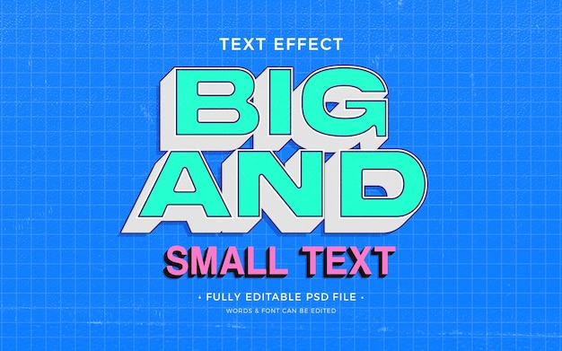 Big and small text effect