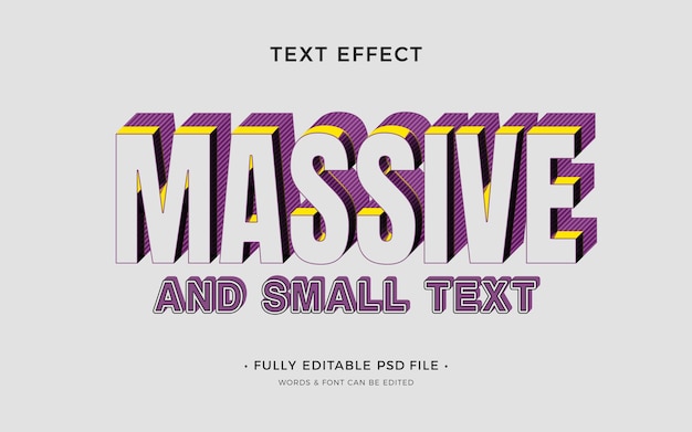 PSD big and small text effect