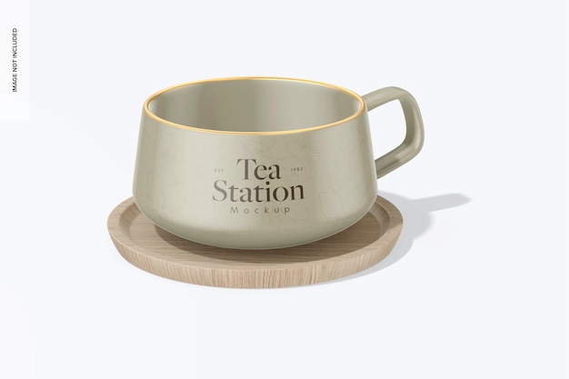 PSD big tea cup mockup front view