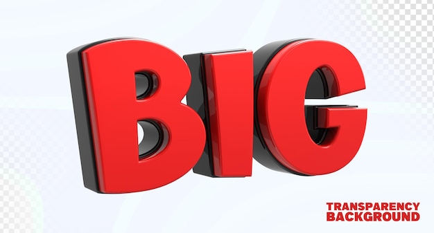 PSD big text 3d render