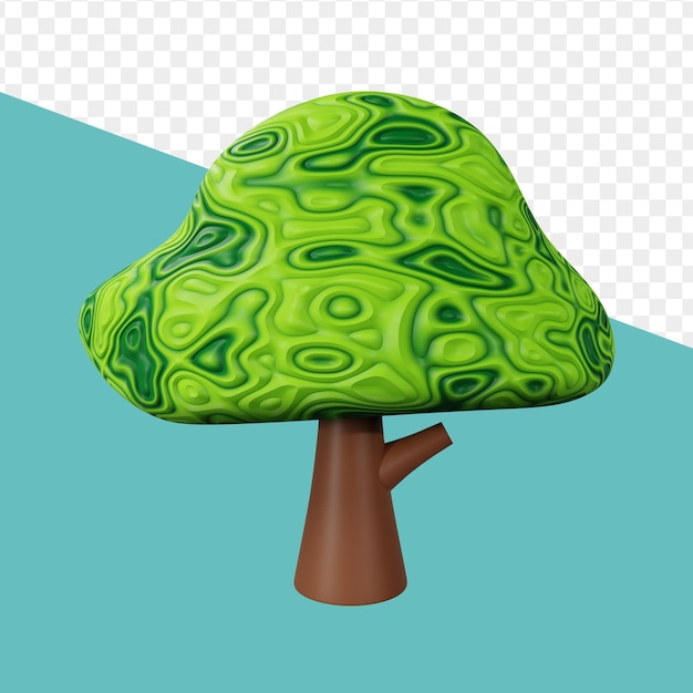 PSD modello 3d del fumetto del grande albero