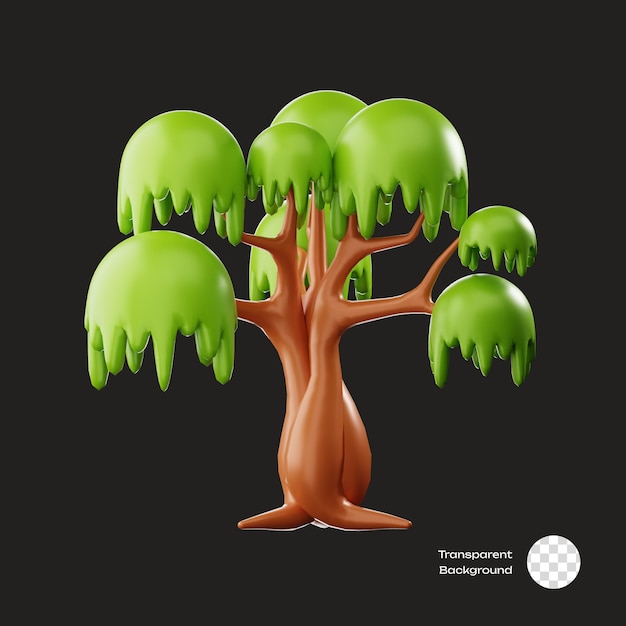 PSD big tree game assets 3d icon