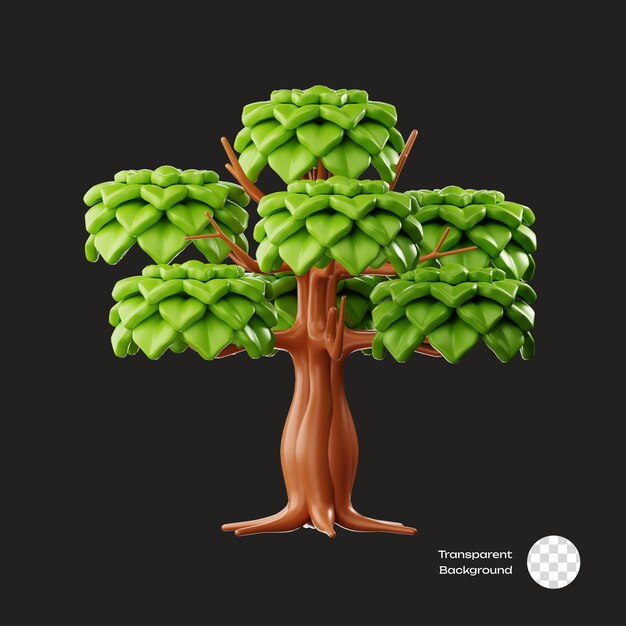 PSD iconica 3d di big tree game assets