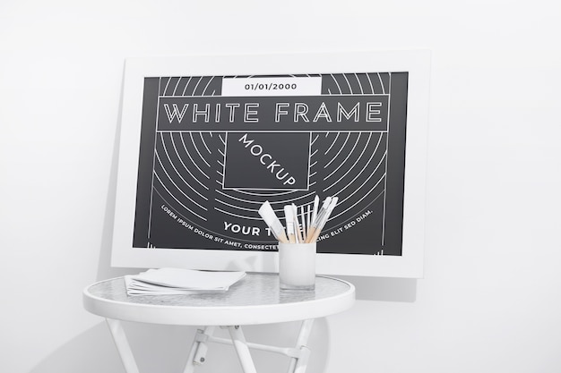 Big and white frame mockup design