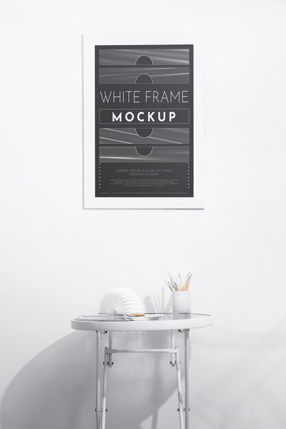 PSD big and white frame mockup design