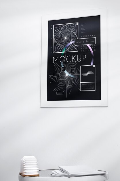 Design mockup con cornice grande e bianca