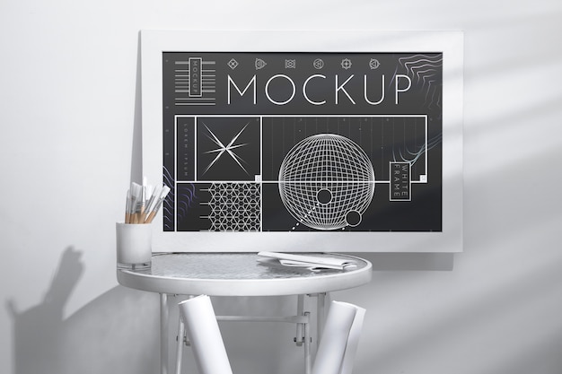 PSD design mockup con cornice grande e bianca