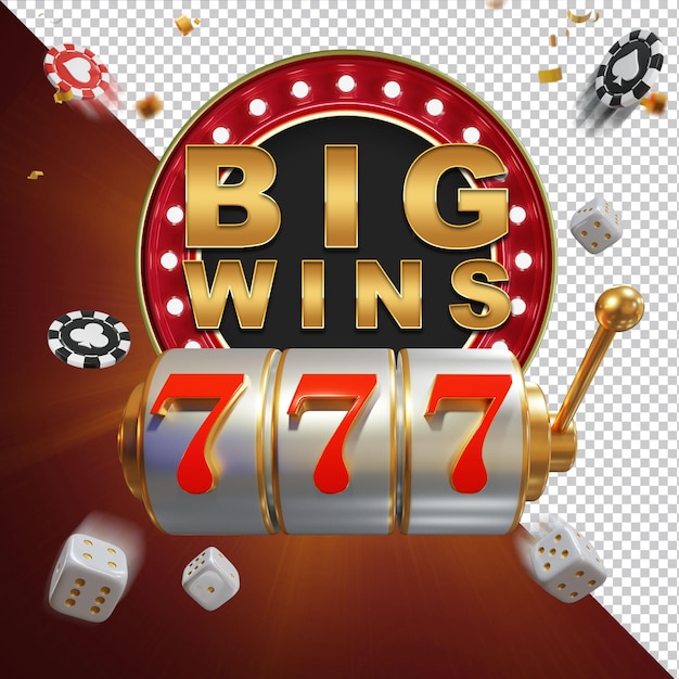 PSD big win jackpot casino 3d compositon isolated layer