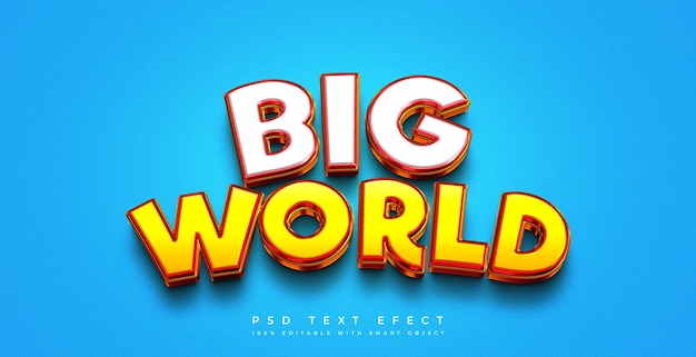 big world 3d text effect