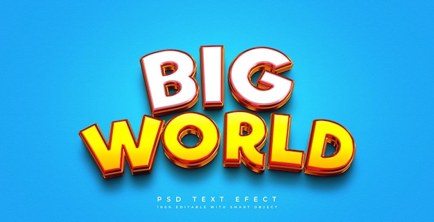 PSD big world 3d text effect