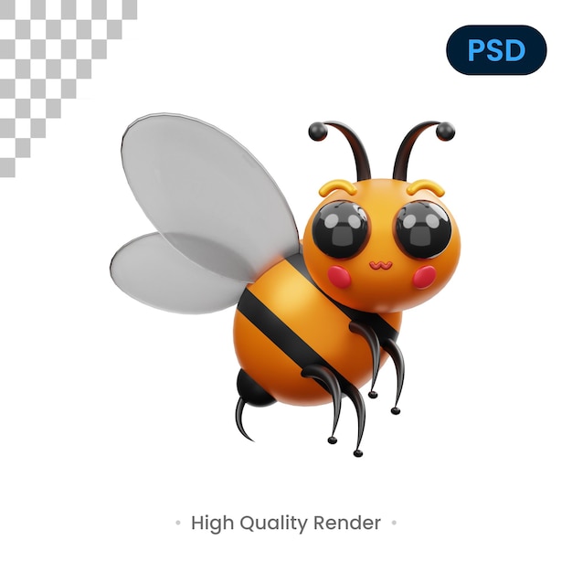 PSD bij 3d render illustratie premium psd