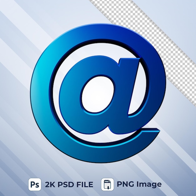 PSD bij symbool e-mail 3d pictogram